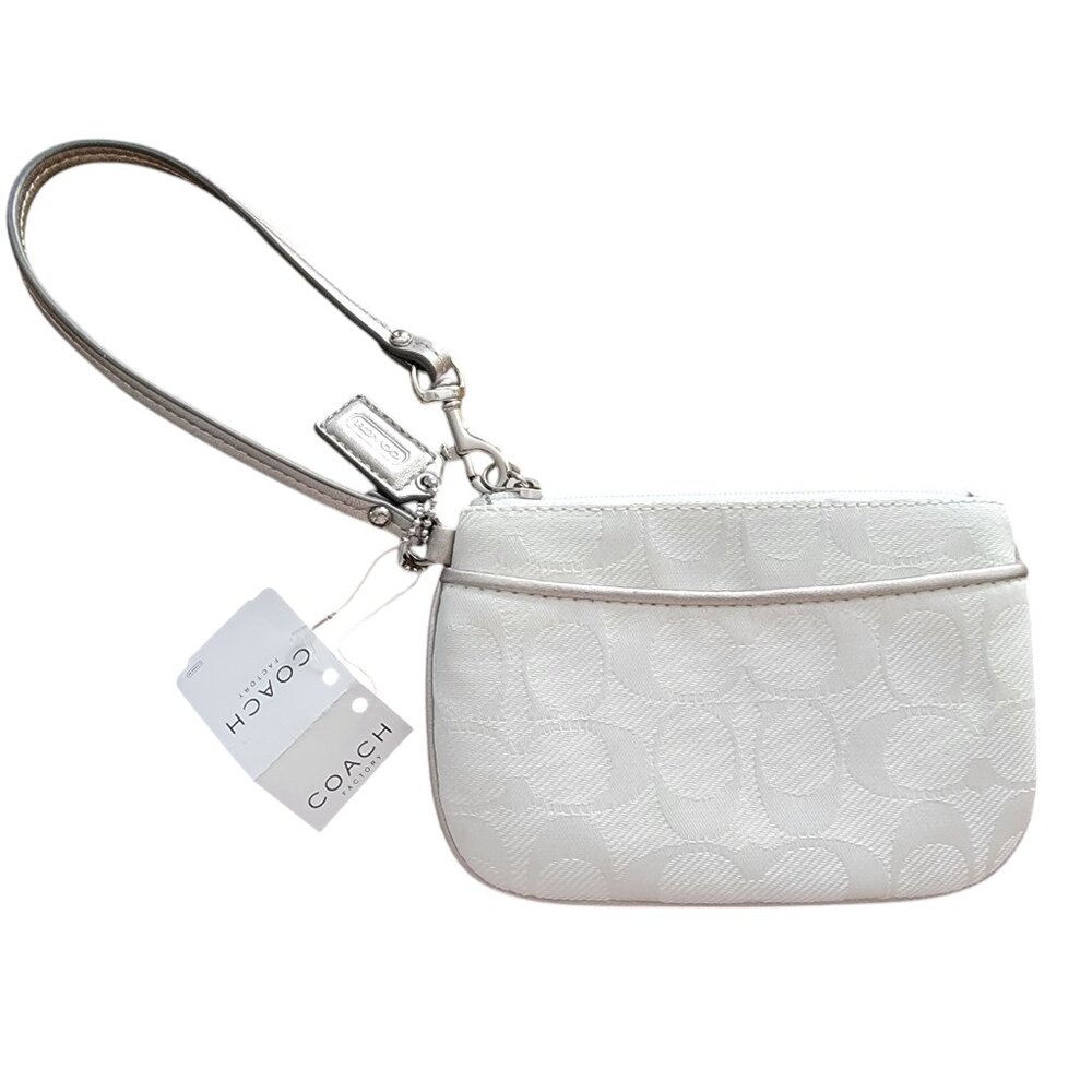 Coach White Wristlet Clutch